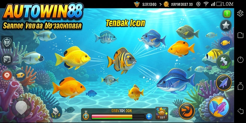 Tampilan gameplay menembak ikan yang seru dan menantang di AUTOWIN88.