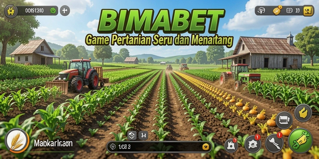 Screenshot gameplay <strong>BIMABET</strong> memperlihatkan aktivitas pertanian yang seru dan menarik.