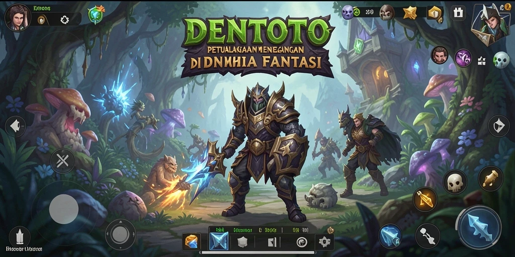 Tampilan gameplay DENTOTO yang penuh aksi di dunia fantasi.