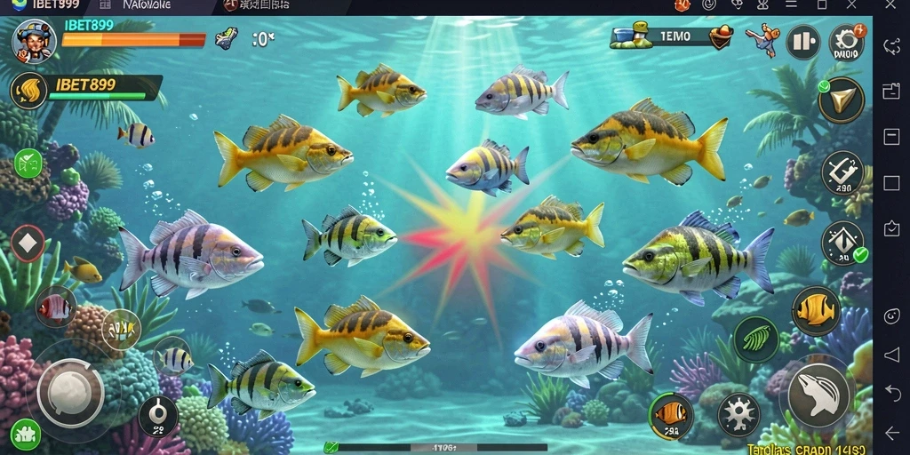 Gameplay IBET899 dengan aksi menembak ikan yang seru.