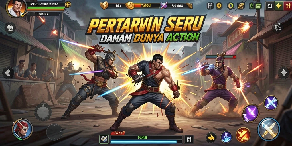 Screenshot utama POA88 menampilkan aksi seru di medan tempur.