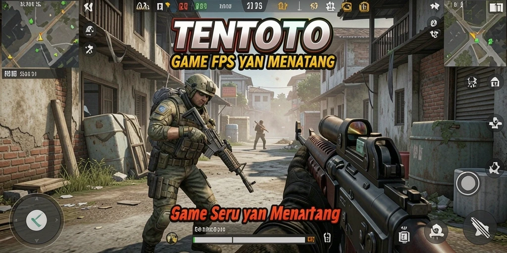 Gameplay intens di TENTOTO dengan aksi tembak-menembak seru.